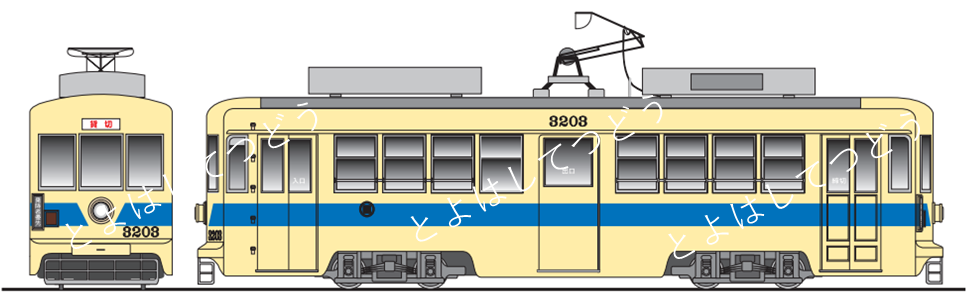 3203号車 青帯仕様電車 イメージ図 3203号車 青帯仕様電車 イメージ図